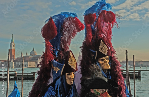 Italy, Venice colorful carnival masks.