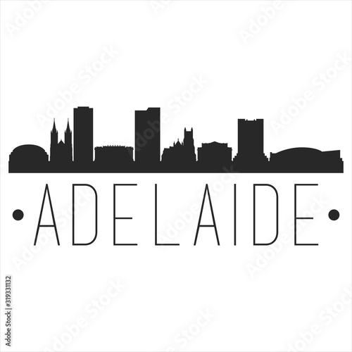 Adelaide Australia. City Skyline. Silhouette City. Design Vector. Famous Monuments.