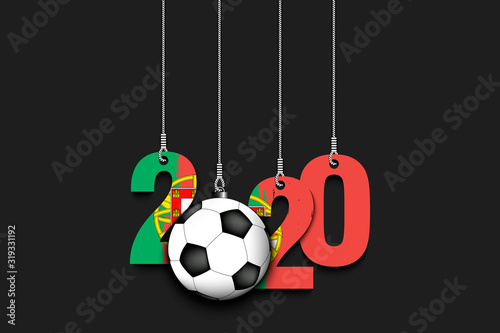 Figures 2020, soccer ball and Portugal flag