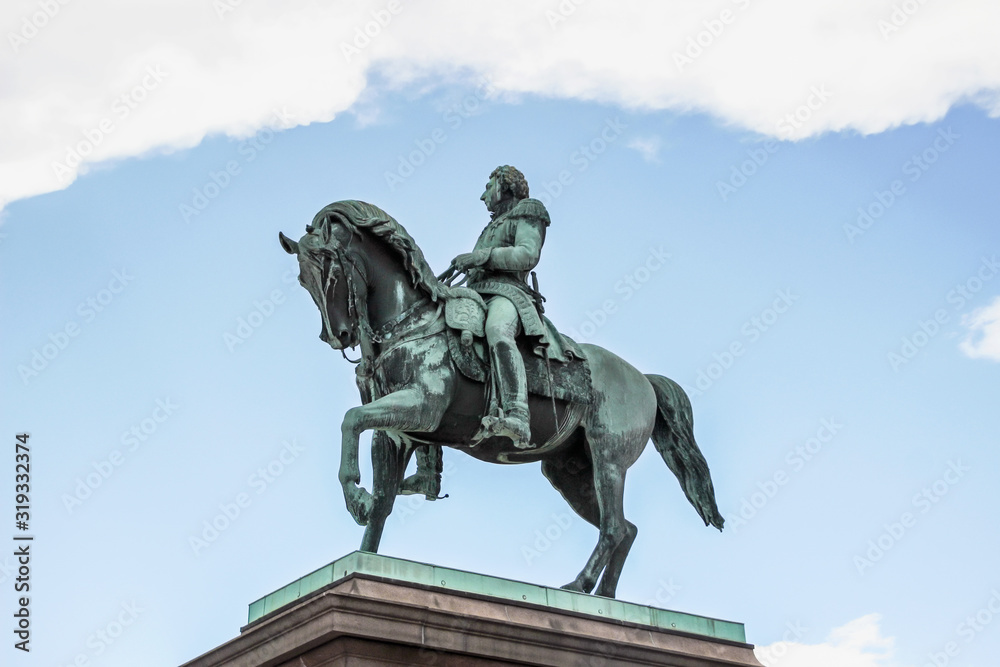 Charles XIV John of Sweden statue at royal palace in Oslo 