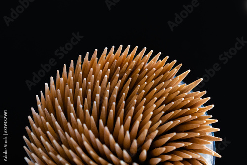 wood toothpicks stacked