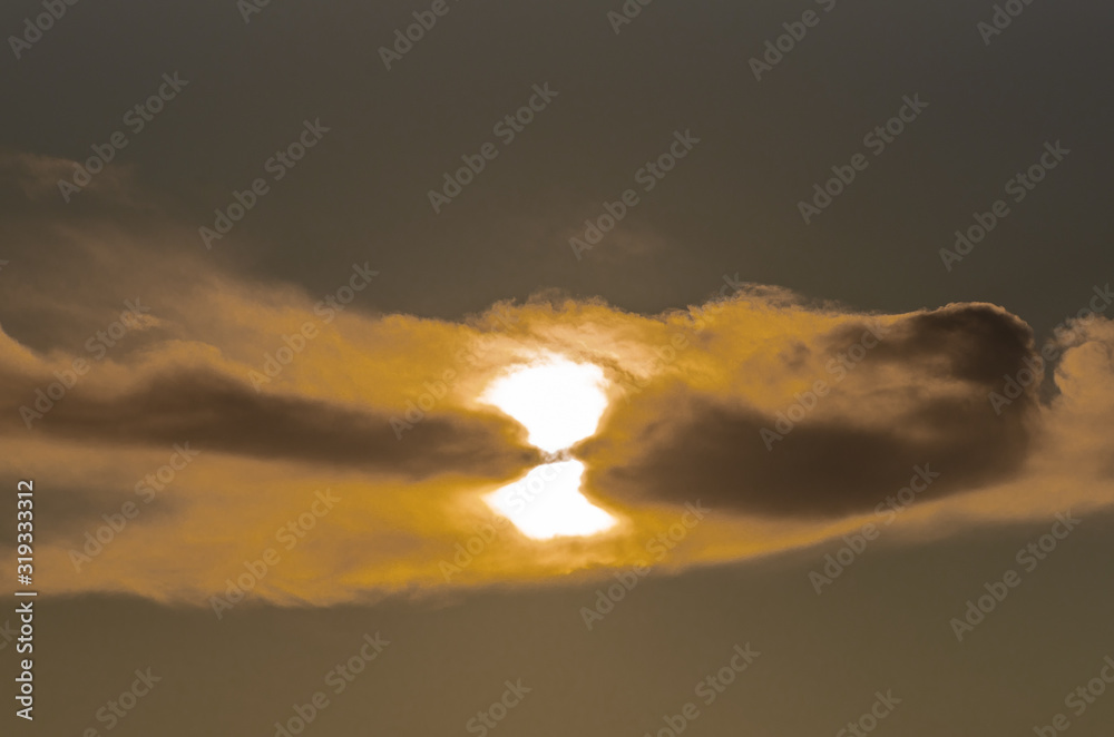 Fototapeta premium Twilight and clouds at dusk in South America