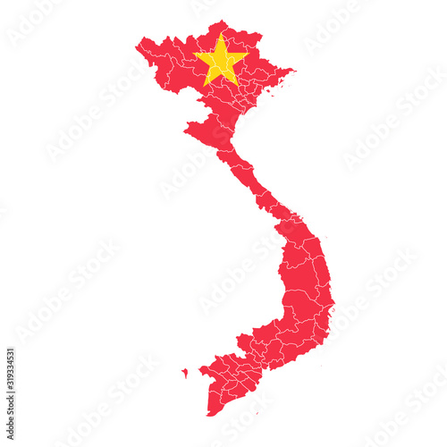 ベトナム　 国旗　地図　アイコン