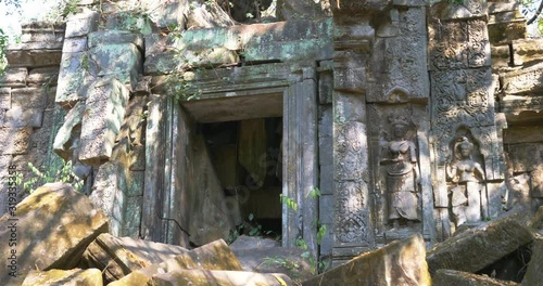 Beng Mealea ancient temple ruines in the middle of jungle forest in Sieam Ream, Cambodia photo