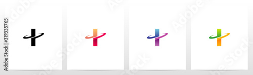 Swoosh Graphic On Letter Logo Design I