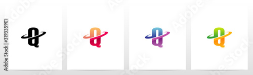 Swoosh Graphic On Letter Logo Design Q