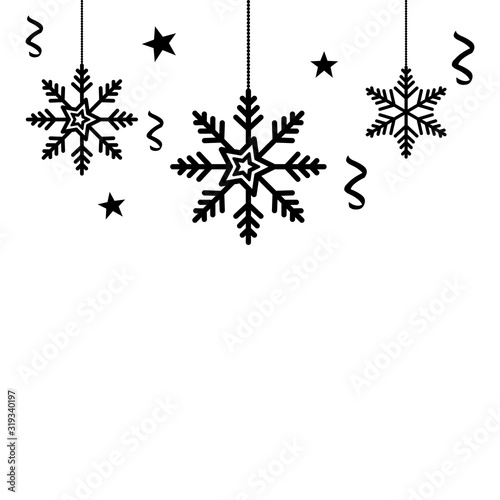 snowflakes christmas hanging isolated icon