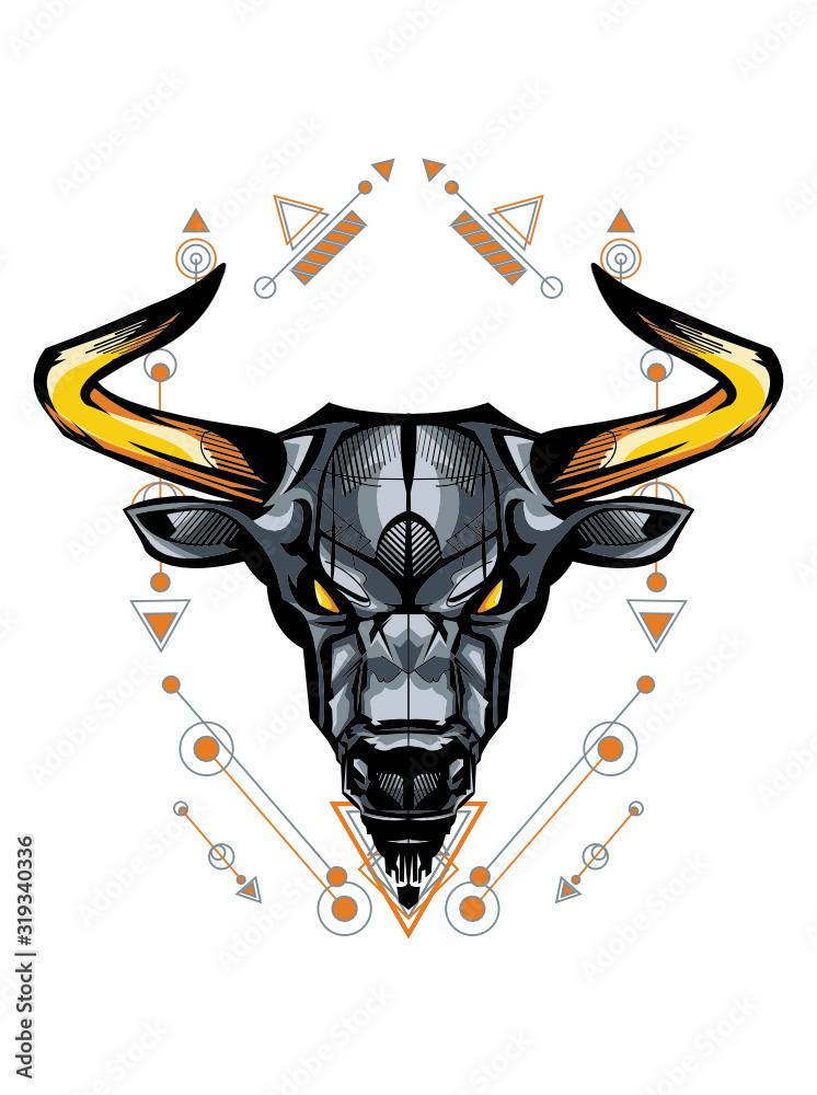 Fotografie taurus zodiac symbol in saced geometry