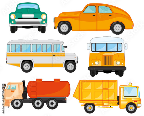 Transport facilities on white background is insulated