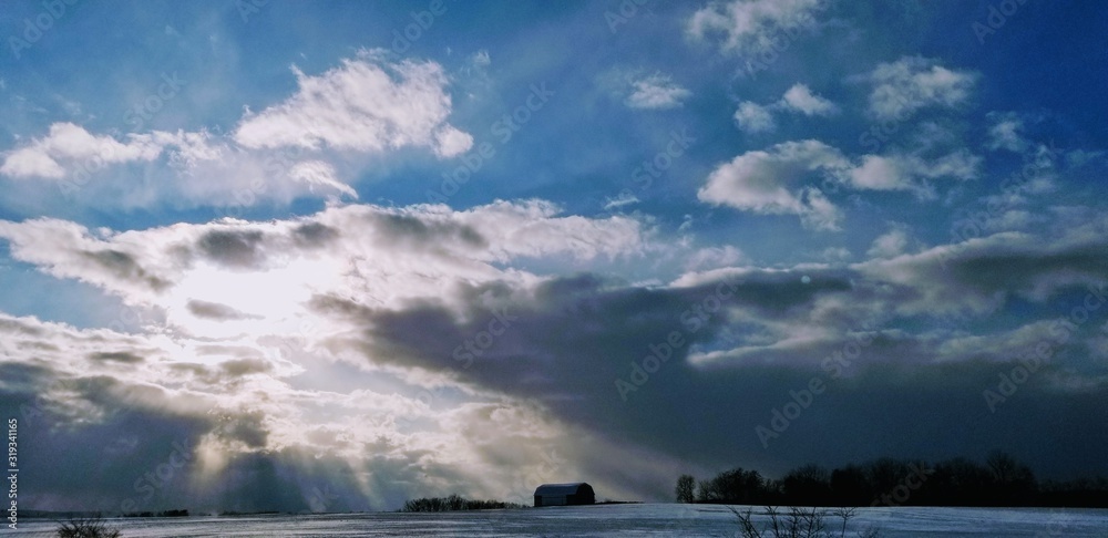 clouds over a farm clouds over a farm
