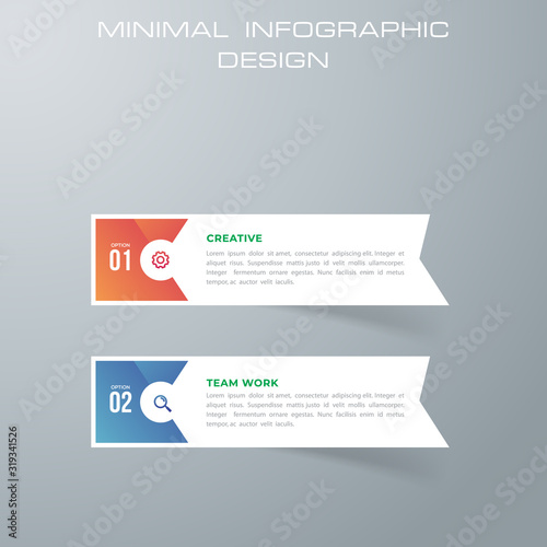 Info graphic template with 2 options, workflow, process chart,Timeline info graphics design diagram, annual report, web design, steps or processes. - Vector