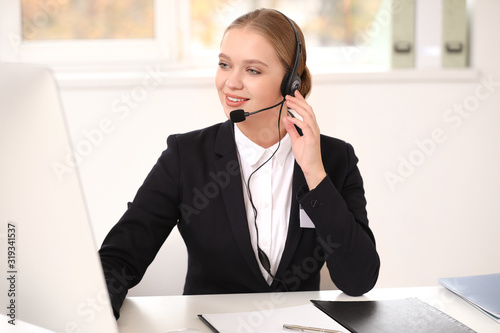 Female secretary working in office