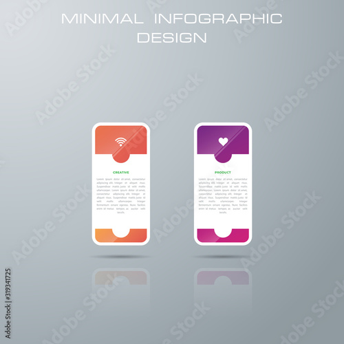 Info graphic template with 2 options, workflow, process chart,Timeline info graphics design diagram, annual report, web design, steps or processes. - Vector