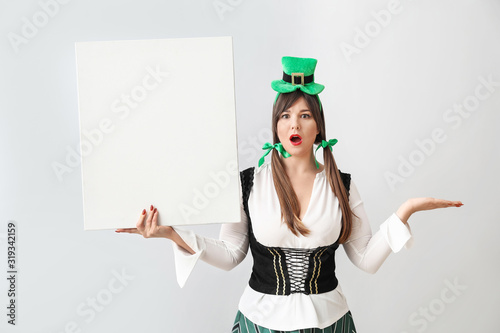 Funny young woman with blan...