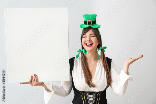 Funny young woman with blan...