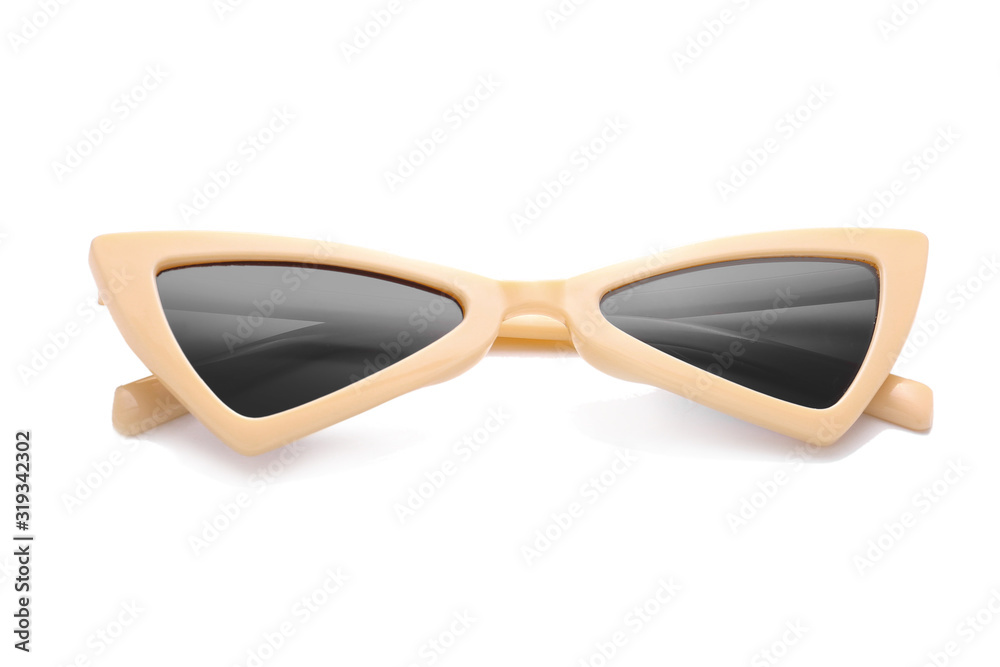 Fototapeta premium Stylish sunglasses on white background