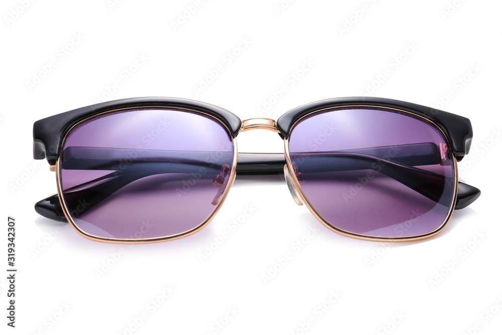 Stylish sunglasses on white background Stylish sunglasses on white background