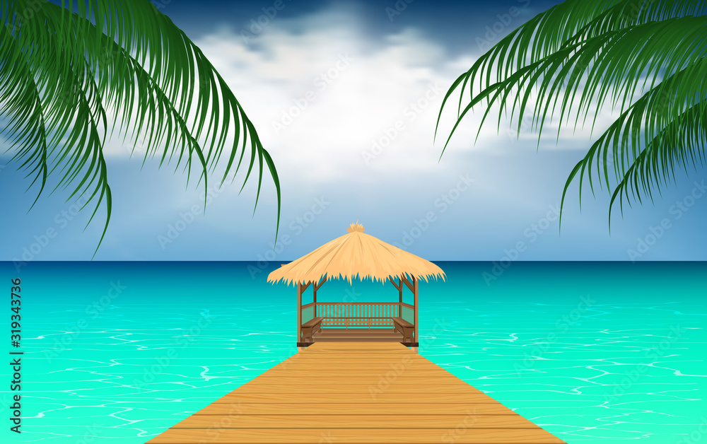 wooden gazebo at the beach wooden gazebo at the beach