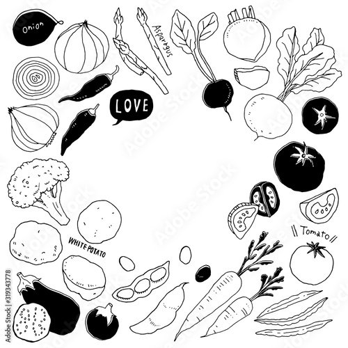 Sketch of the vegetables collection