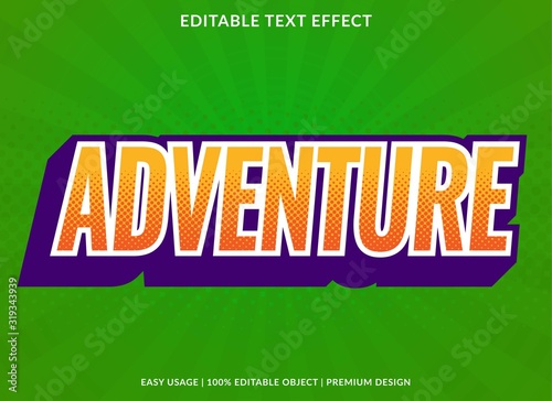 adventure game text effect template with 3d type style and retro concept use for brand label and logotype 