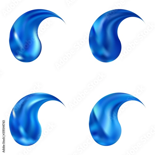 Kit of blurred backgrounds with yin or yang.