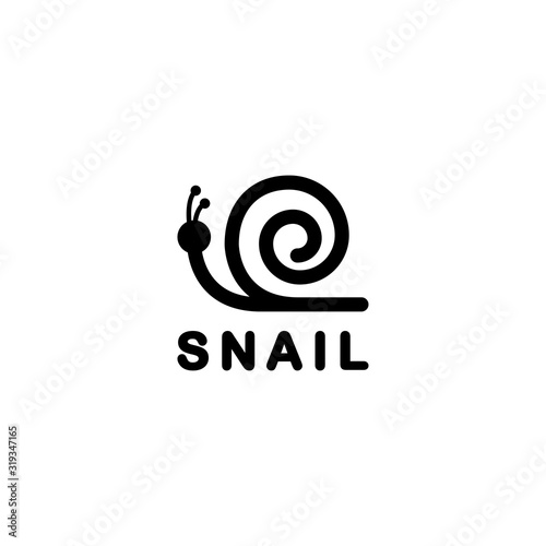 Monogram snail slug logo vector
