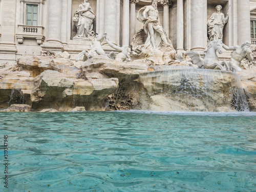 The Trevi Fountain (Italian: Fontana di Trevi), the largest Baroque fountain in in Rome, Italy, one of the most famous fountains in the world. 