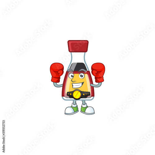Happy Face Boxing say asian sauce cartoon character design