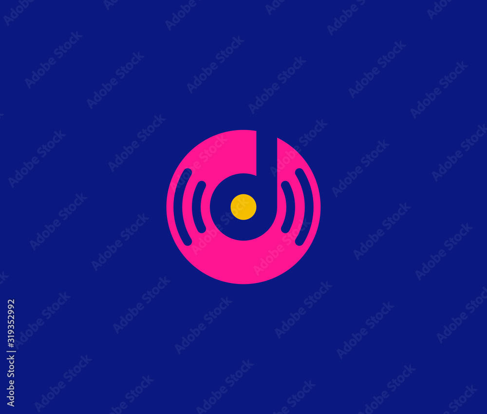 Vinyl dot Logo Icon Design Element Logo for Music company Vinyl dot Logo Icon Design Element Logo for Music company
