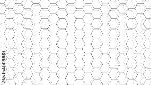 Abstract background of hexagons outline. Vector