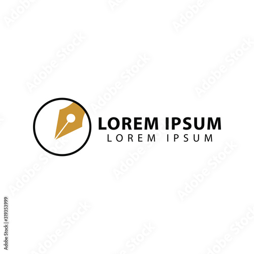 pen and signature logo vector illustration. pen symbol icon