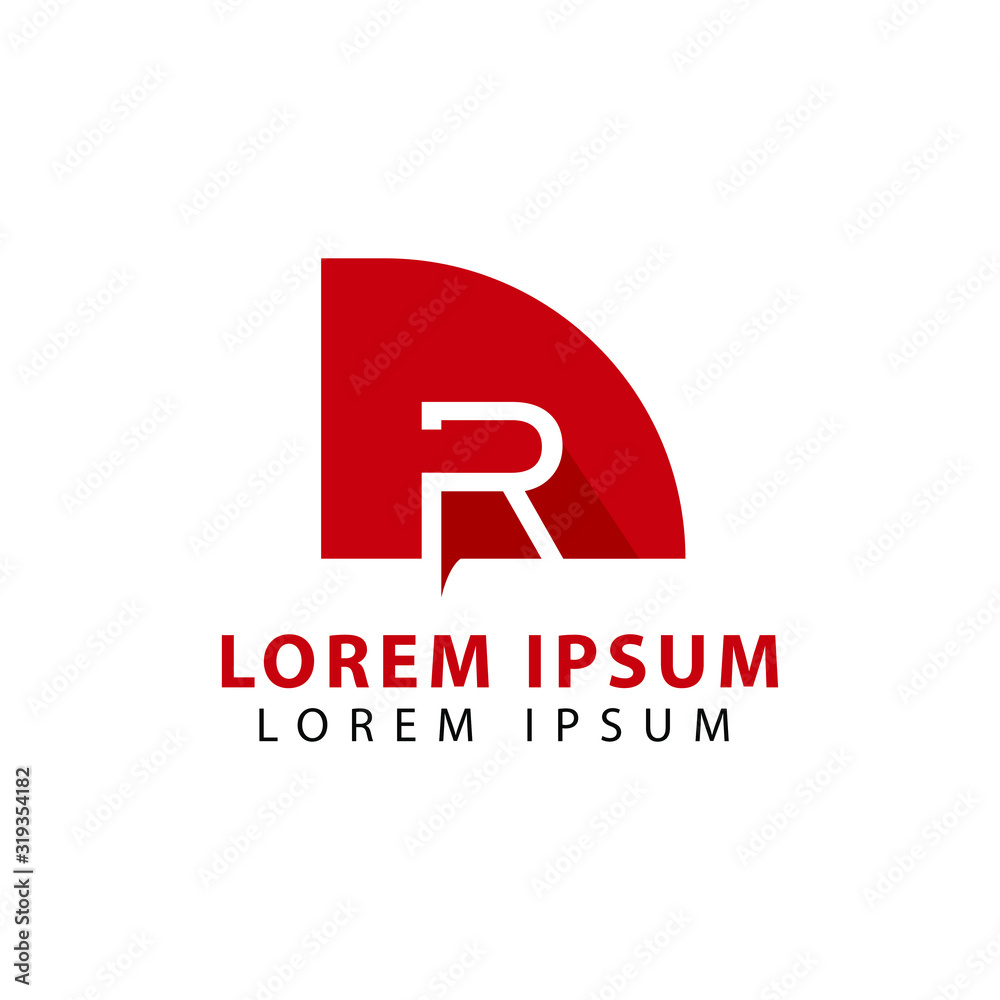 letter R logo design template. letter R background