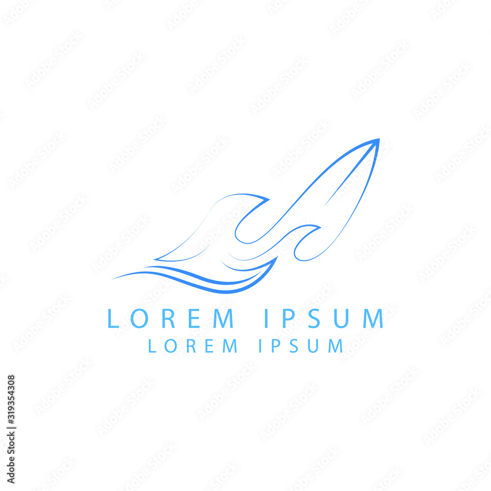 Obraz premium surfing logo design template. surfing logo vector illustration, symbol icon