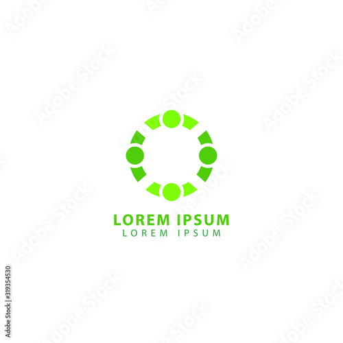 network connection logo vector. recycle symbol icon. green eco logo