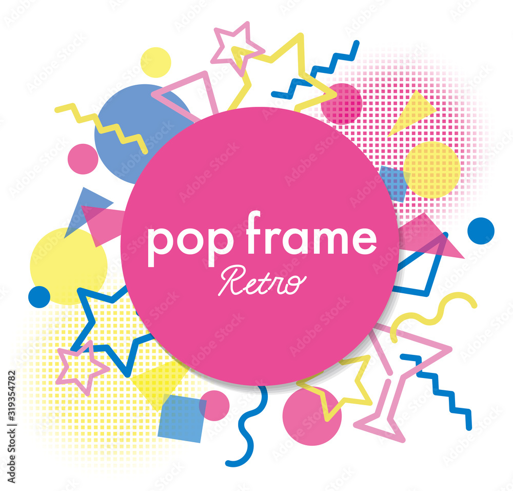 レトロポップフレームピンク Stock Vector Adobe Stock