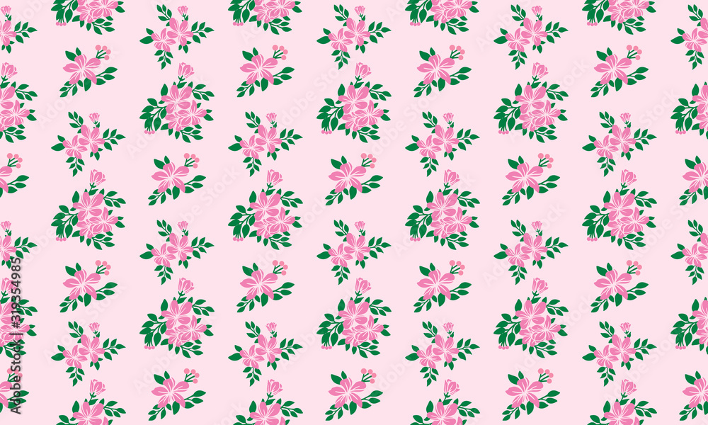 Floral pattern design background for Valentine card, with leaf and flower unique design.