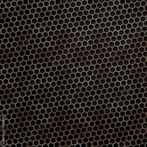 Rhombus wire pattern black metal background