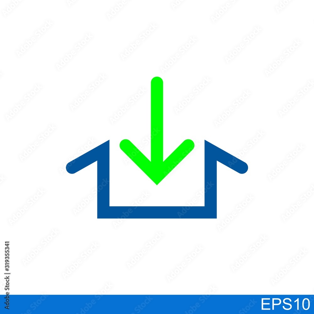 download icon with the down arrow.vector illutration download icon with the down arrow.vector illutration