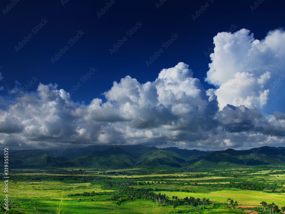 landscape with clouds. Valle De Los Ingenios. CUBA.
