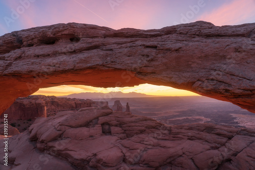 Arches and Sunrise Glow - Canyonlands National Park - Utah