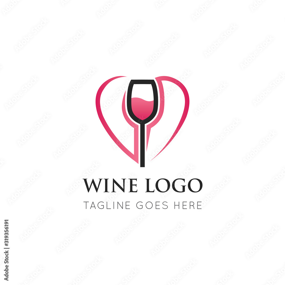 wine logo and icon vector illustration design template wine logo and icon vector illustration design template