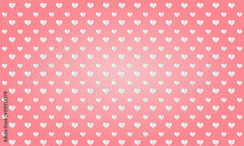 Seamless white paper hearts on pink background