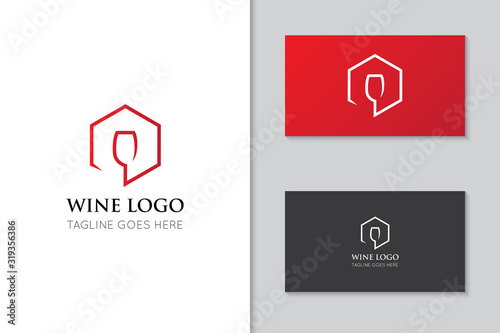 wine logo and icon vector illustration design template