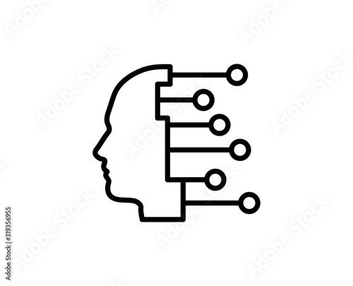 Machine learning line icon