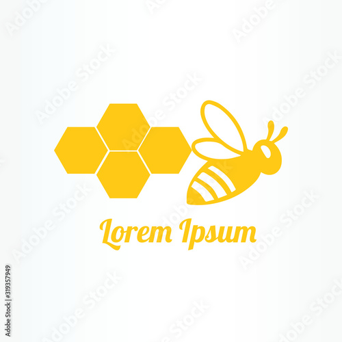 honey bee logo vector illustration. honey bee symbol icon