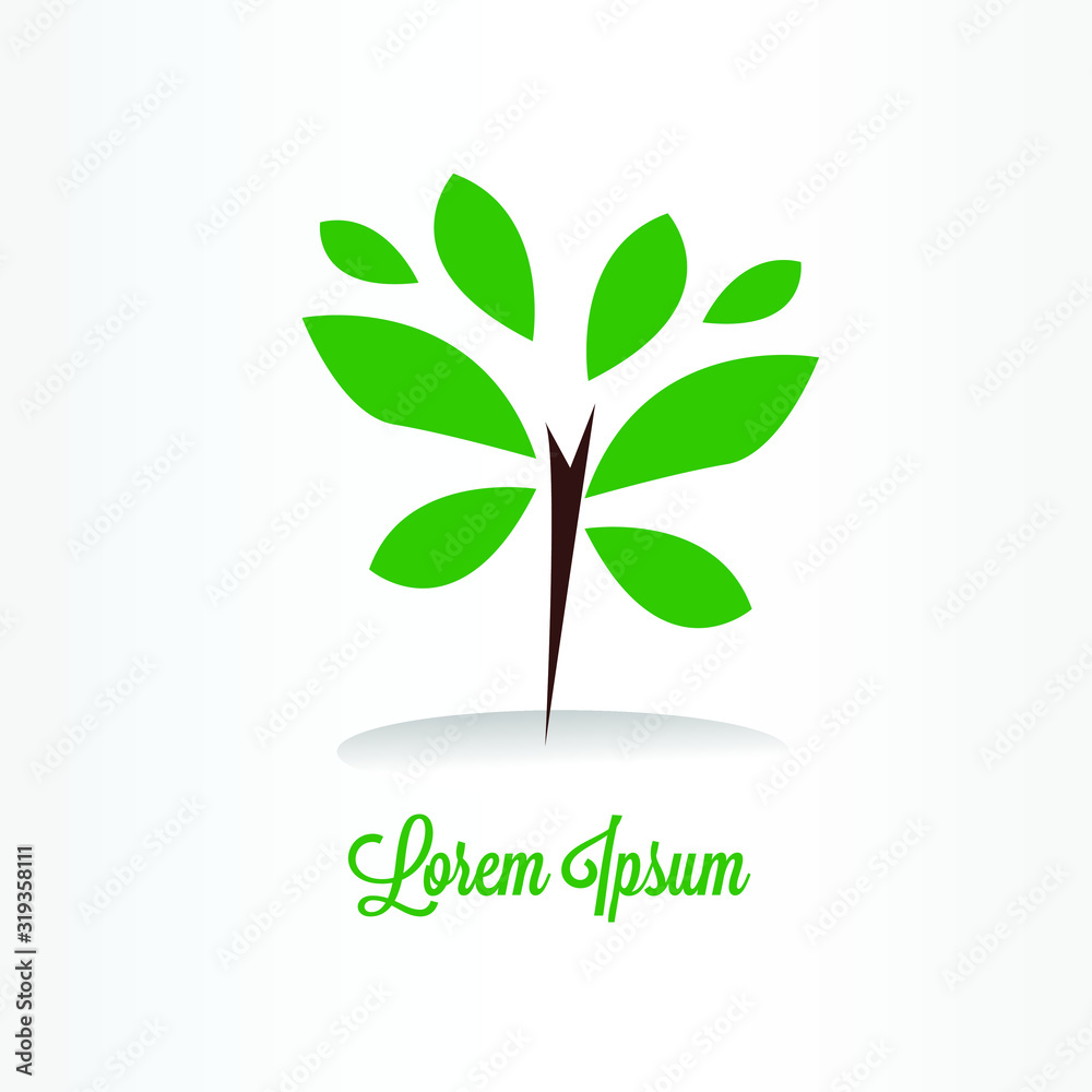 abstract green tree logo vector illustration. nature logo icon abstract green tree logo vector illustration. nature logo icon