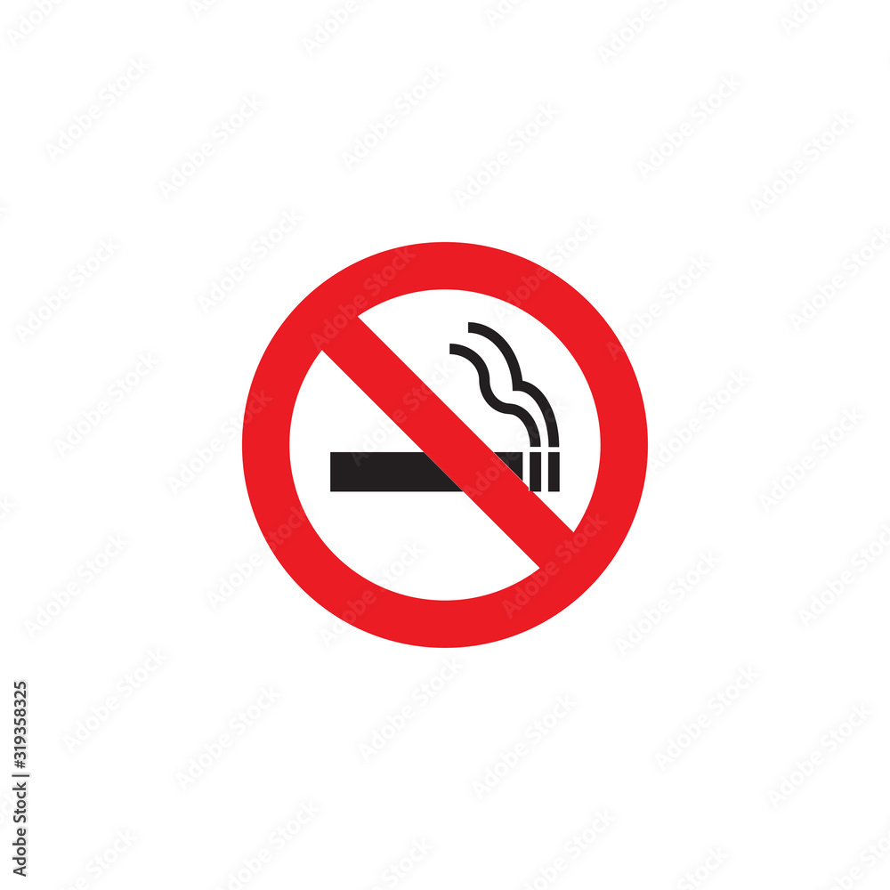 No smoking icon,cigarettes and stop sign icon vector on white background No smoking icon,cigarettes and stop sign icon vector on white background