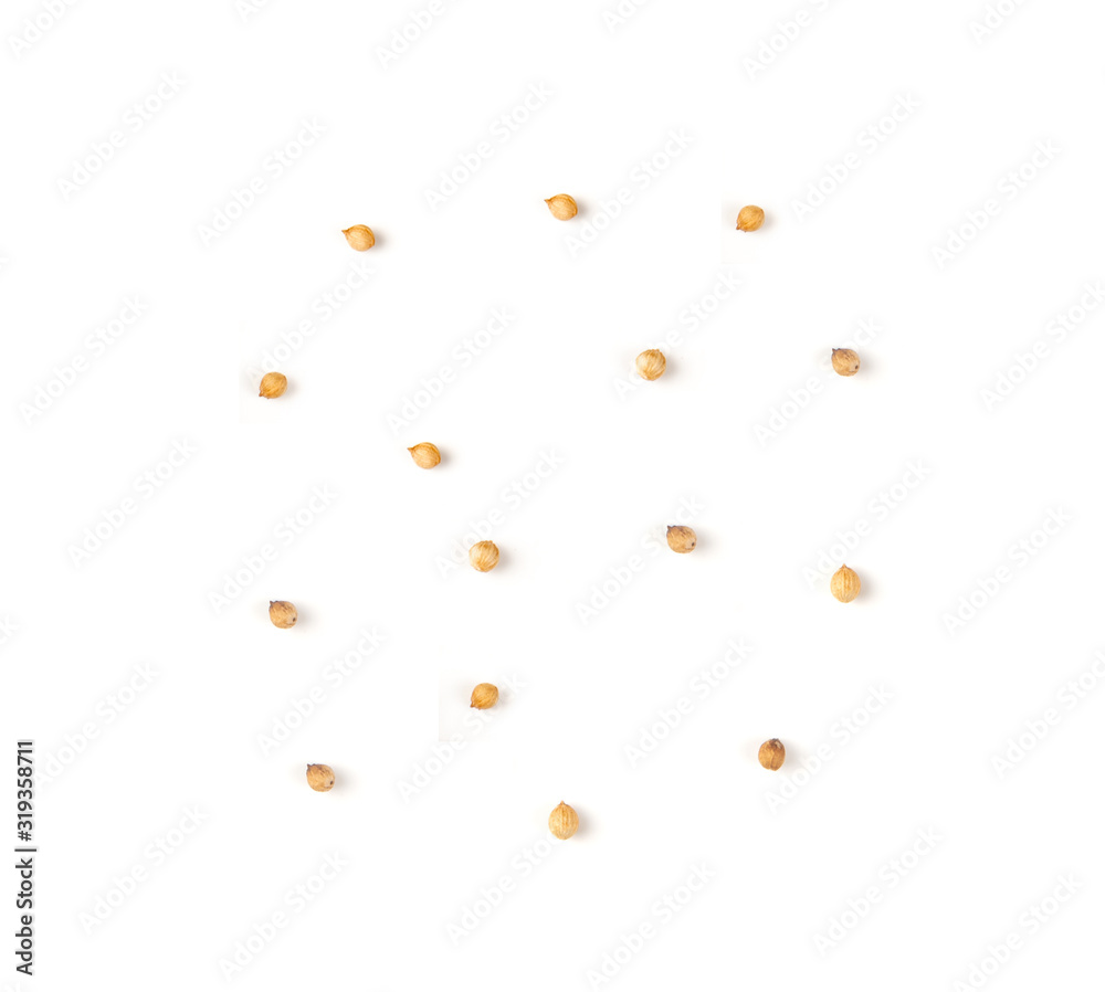 Coriander seeds on isolated white background Coriander seeds on isolated white background