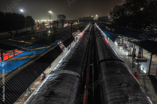 Old delhi station at night photo