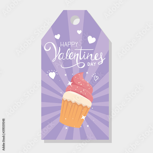 label happy valentines day with decoration
